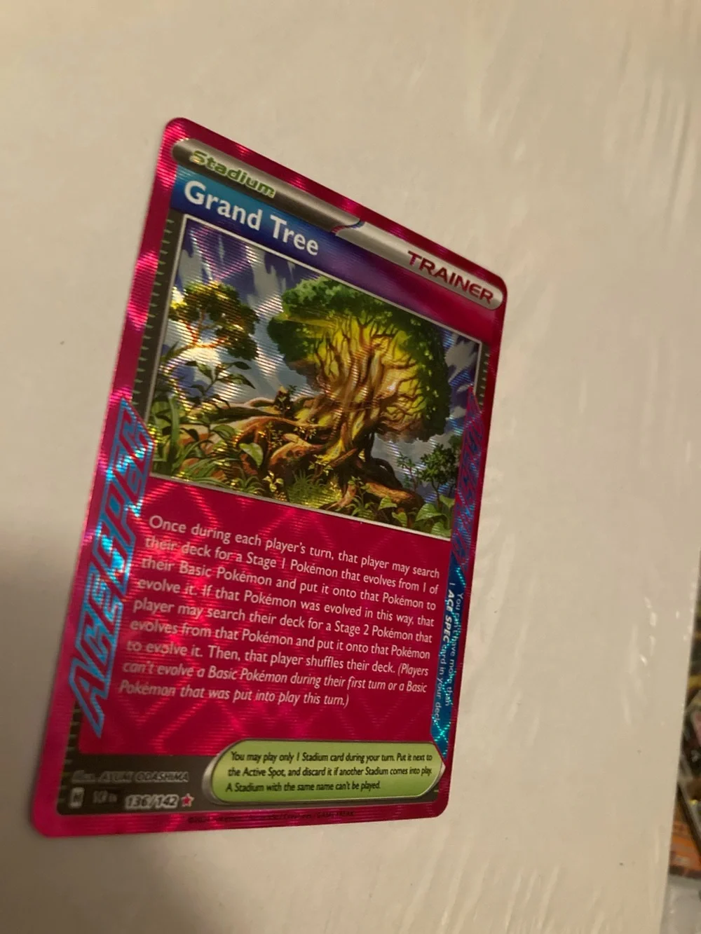 Pokemon Grand Tree Trainer Card Pink Foil
